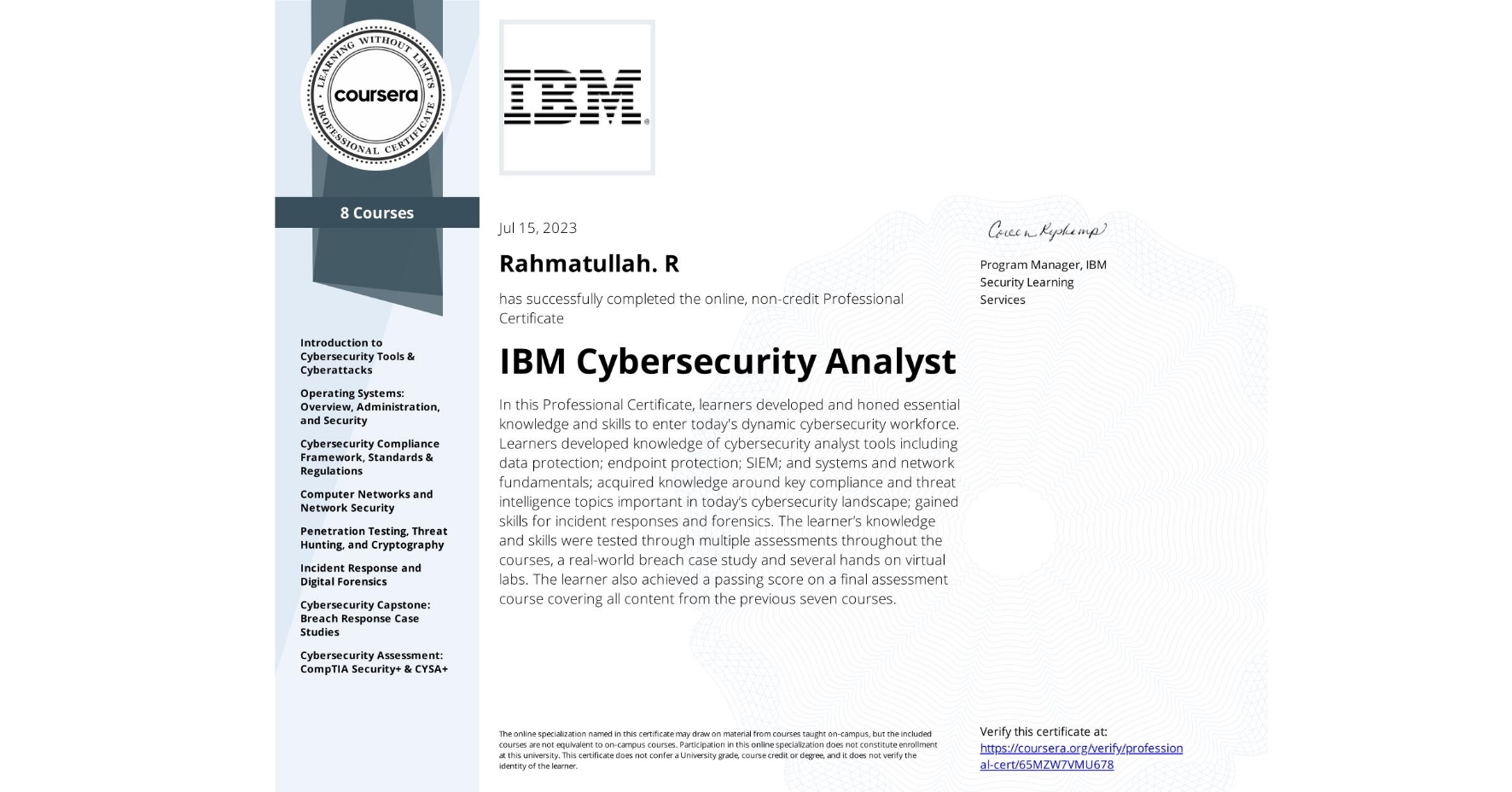 IBM Cybersecurity Analyst